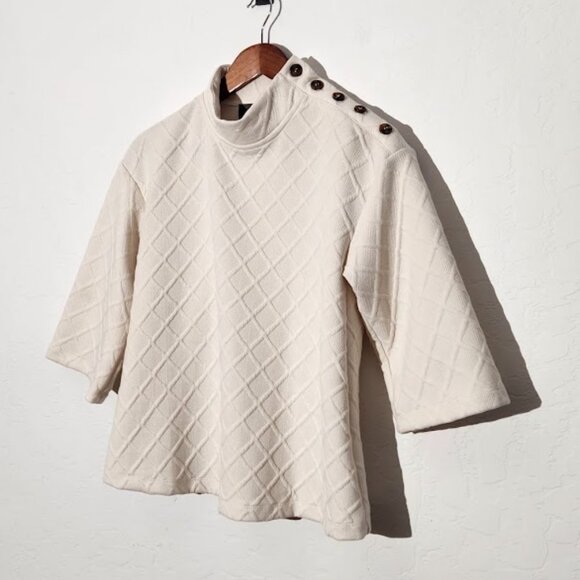 Sunday in Brooklyn (Anthropologie) Women's 3/4 Sleeve Mock Neck Sweater Sz Sm - Picture 2 of 4